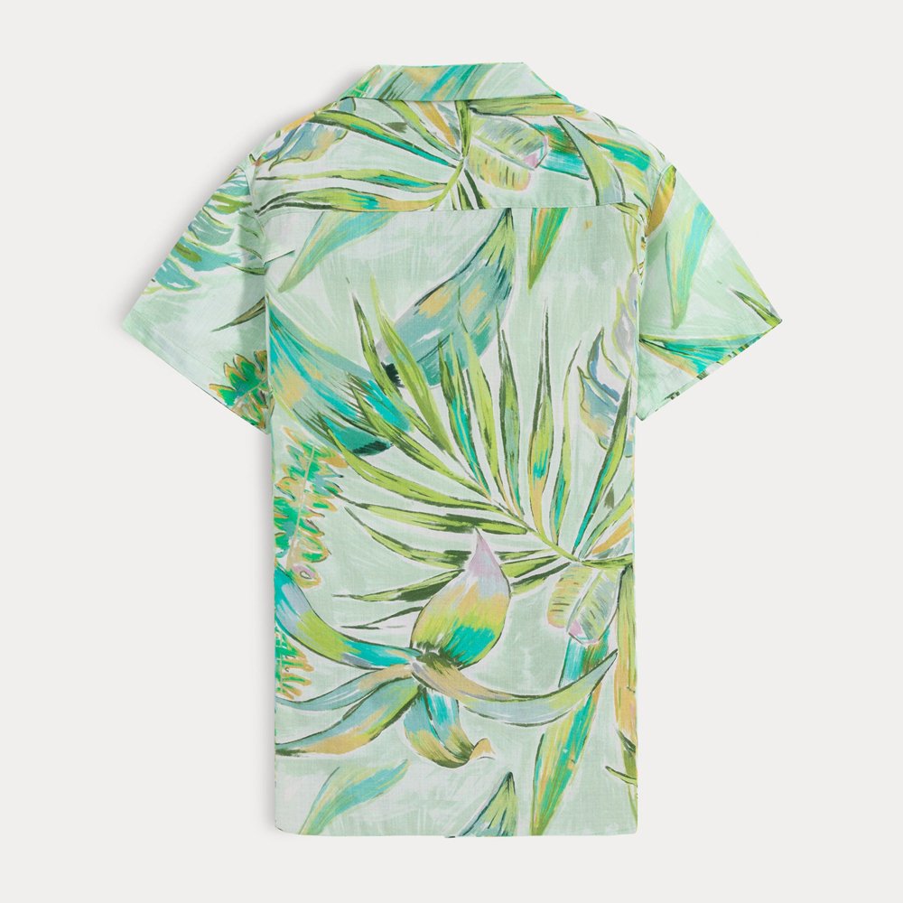 Custom Print Tropic Shirts Mens Button Up Resort Shirt